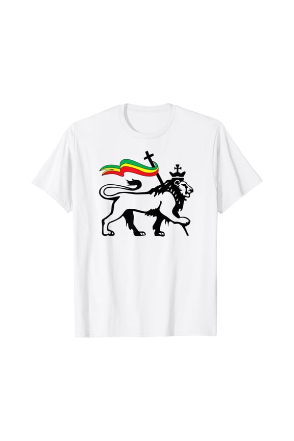 Rasta Lion of Judah Rastafarian Reggae Lion and Christian T-Shirt