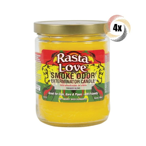 Rasta Love Smoke Odor Exterminator Candle - 1 Jar, 13oz.