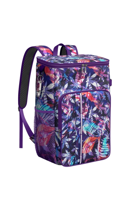 Rasta Marijuana Leaf Cooler Backpack Leakproof Insulated Lunch Bag with Psychedelic Weed Pattern for Outdoor Enthusiasts