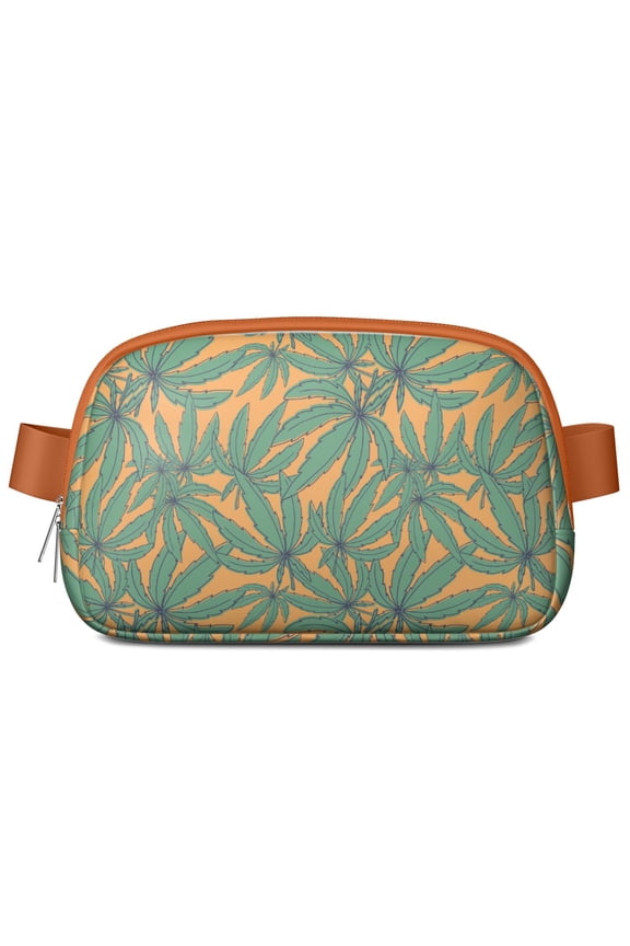 Rasta Marijuana Leaf Hip Bag – Minimalist Weed Crossbody Fanny Pack with Mesh Interior & Durable Polyester – Vibrant Sling Bag for Hiking, Concerts, Errands