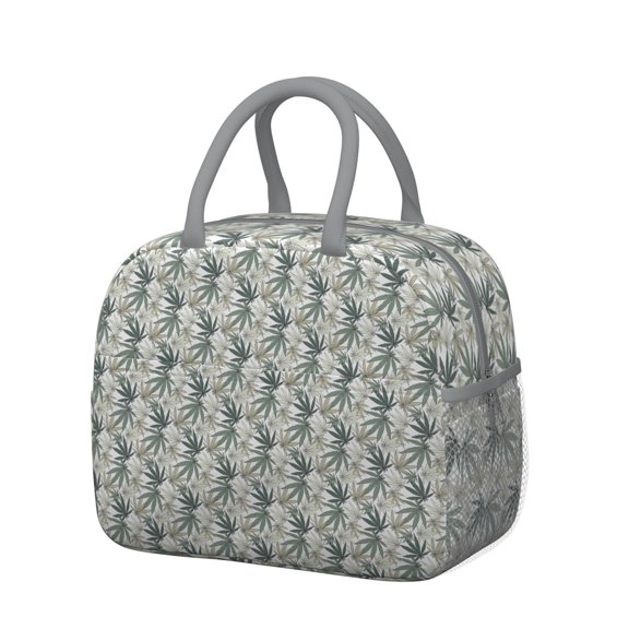 Rasta Marijuana Leaf Insulated Lunch Tote – Reusable Thermal Cooler Bag with Weed Aesthetic Pattern for Work and Picnic Use