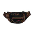 thumbnail image 1 of Rasta Multicolored Woven Striped Pattern Lightweight Fanny Pack Waist Bag - Handmade Belt Pouch Boho Travel Accessories, 1 of 2