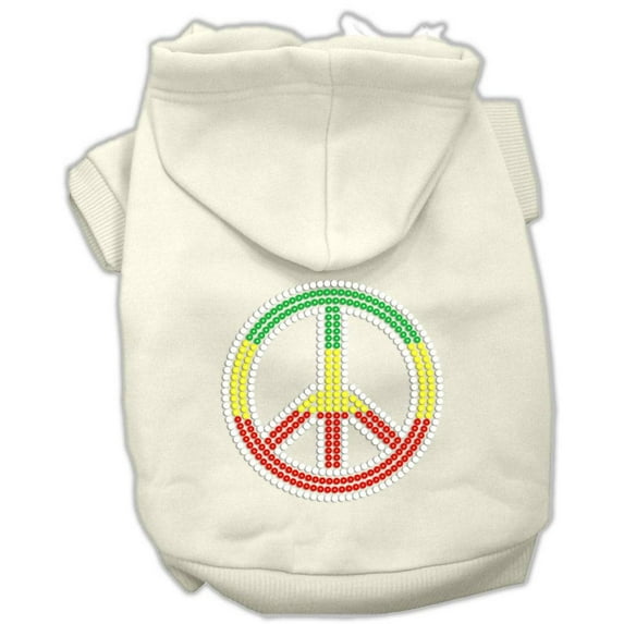 Pet, Dog Cat Hoodie Rhinestone, "Rasta Peace Sign"