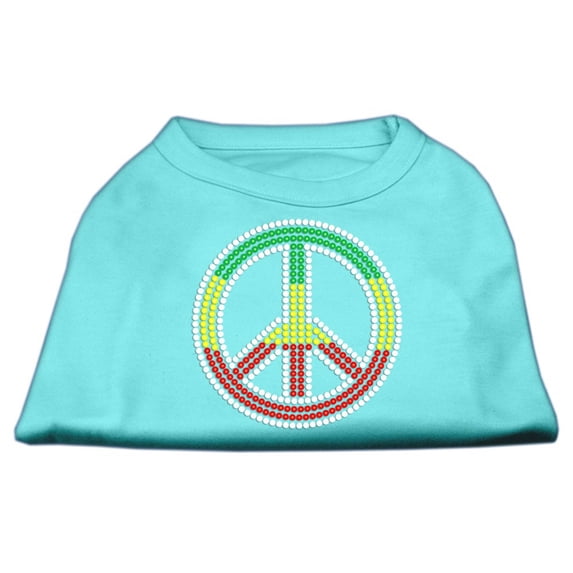 Pet Dog Cat Shirt Rhinestone, "Rasta Peace Sign"