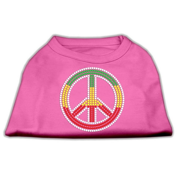 Pet Dog Cat Shirt Rhinestone, "Rasta Peace Sign"