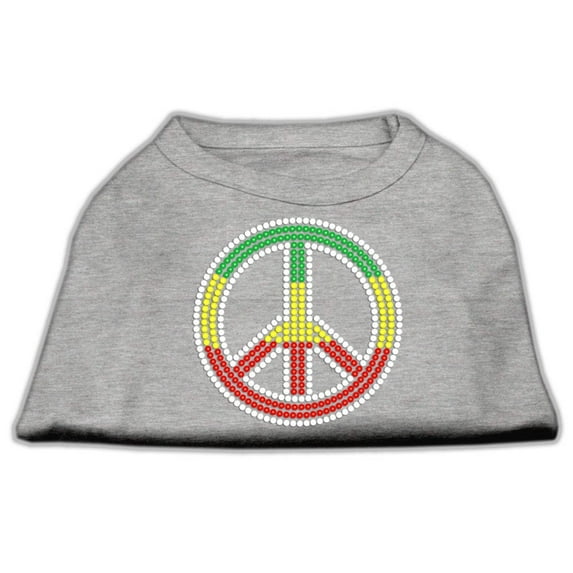 Pet Dog Cat Shirt Rhinestone, "Rasta Peace Sign"
