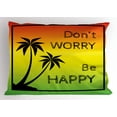thumbnail image 1 of Rasta Pillow Sham Don't Worry Be Happy Music Quote of Iconic Singer Palms Ombre Colors, Decorative Standard Size Printed Pillowcase, 26 X 20 Inches, Lime Green Yellow Black, by Ambesonne, 1 of 2