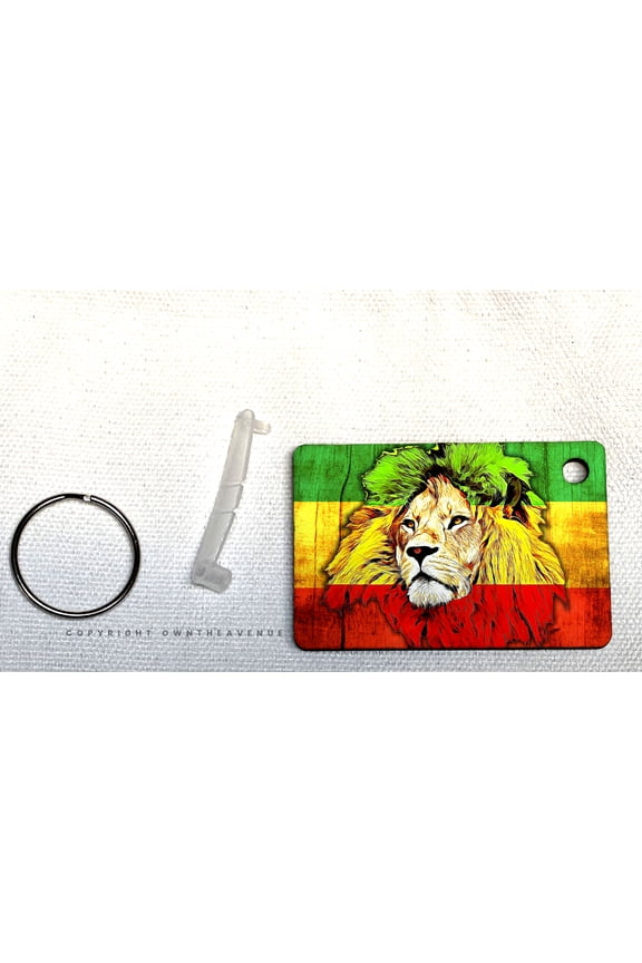 Rasta Rastafarian Jah Lion Vintage Style Keychain
