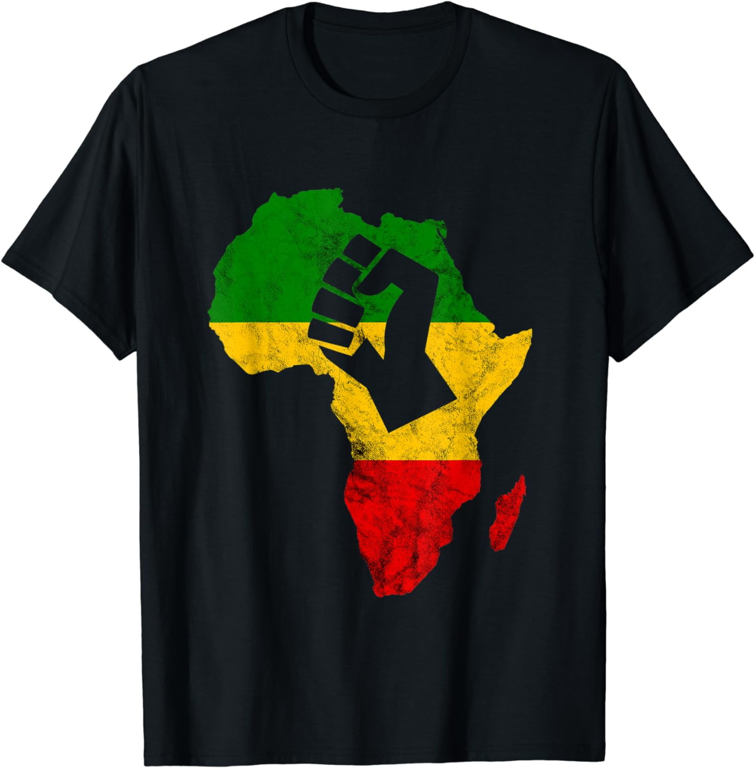 Rasta Reggae Africa Map Fist Rastafari Roots Jamaican Pride T-Shirt ...