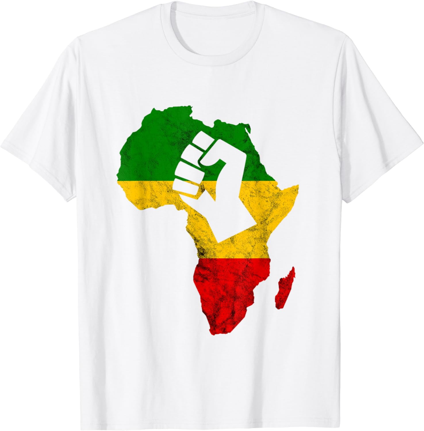 Rasta Reggae Africa Map Fist Rastafari Roots Jamaican Pride T-Shirt ...