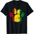 thumbnail image 1 of Rasta Reggae Dog Paw Print T-Shirt, 1 of 4