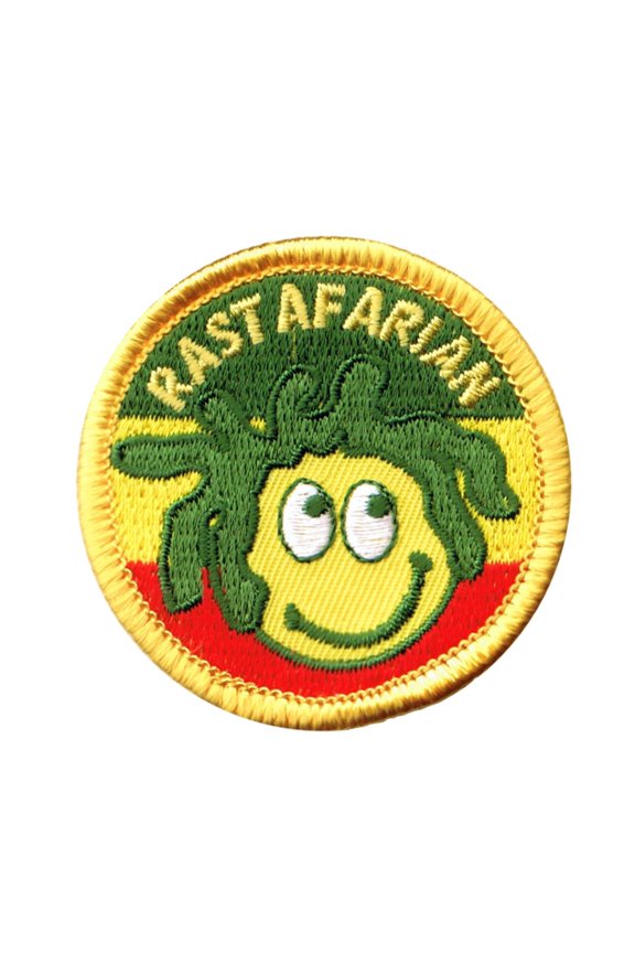 Rasta Reggae Dude Patch Smiley Rastafarian cannabis Embroidered Iron On Applique