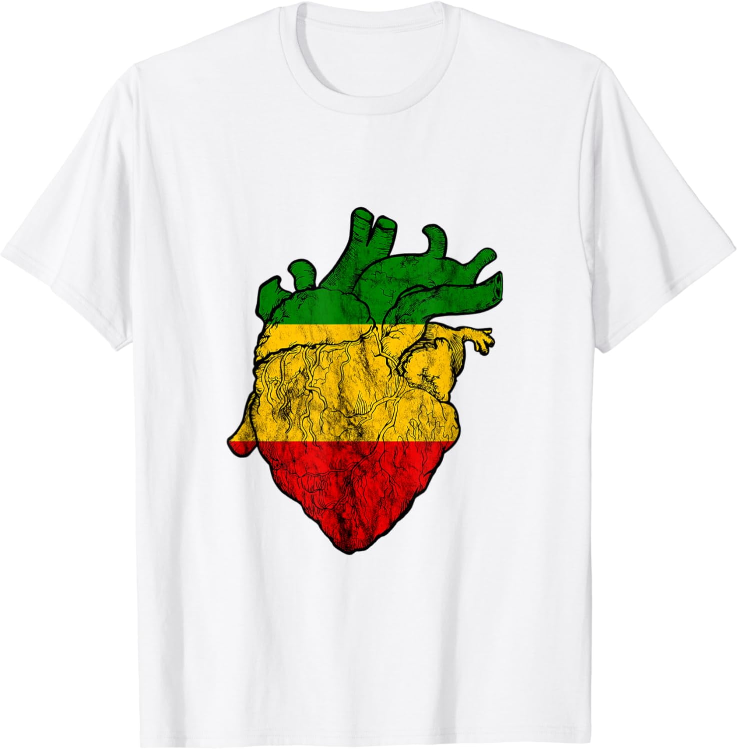 Rasta Reggae Heart Rastafarian Roots Reggaeton Jamaica T-Shirt 