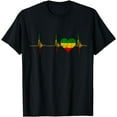 thumbnail image 1 of Rasta Reggae Heartbeat EKG Pulse Reggae Music Jamaica Heart T-Shirt, 1 of 4
