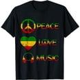 thumbnail image 1 of Rasta Reggae Love Peace Music Rastafari Roots Reggae Pride T-Shirt, 1 of 5