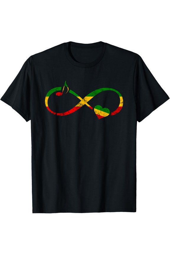 Rasta Reggae Music Infinity Jamaican Pride Hippie T-Shirt