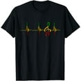 thumbnail image 1 of Rasta Reggae Music Note Rastafari Roots Heartbeat EKG Pulse T-Shirt, 1 of 4