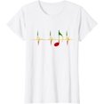 thumbnail image 1 of Rasta Reggae Music Notes Heartbeat EKG Pulse Clefs T-Shirt, 1 of 3
