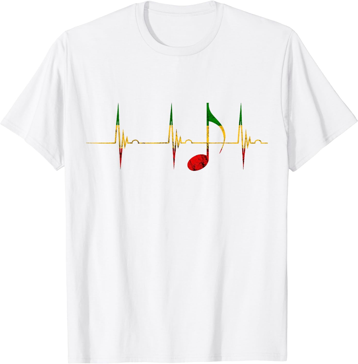Rasta Reggae Music Notes Heartbeat EKG Pulse Clefs T-Shirt - Walmart.com