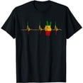 thumbnail image 1 of Rasta Reggae Peace Rastafari Roots Heartbeat EKG Pulse T-Shirt, 1 of 5