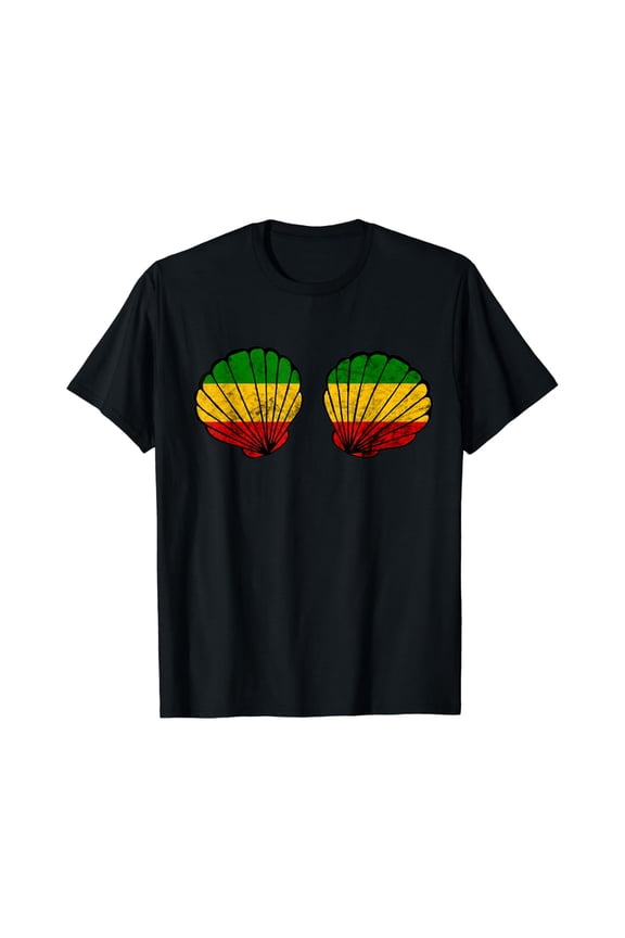 Rasta Reggae Seashell Hippie Mermaid Bikini Jamaika Trip T-Shirt