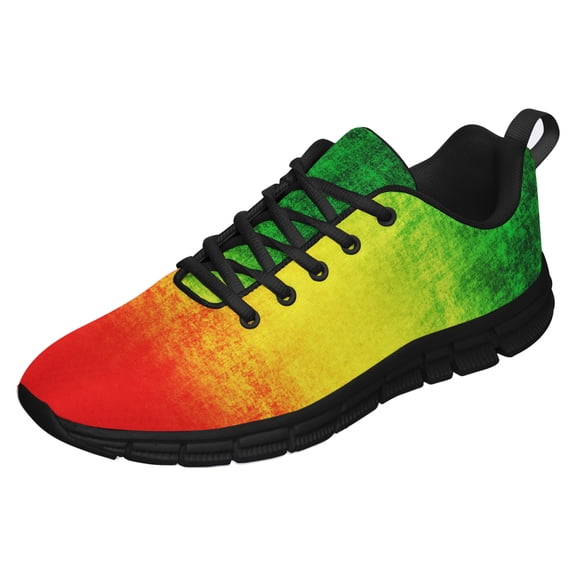 Rasta Shoes Men Women Reggae Sneakers Breathable Casual Sport Tennis Running Shoes Black Size 4