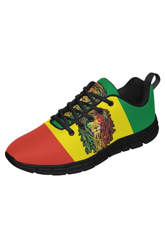 Rasta Shoes Men Women Reggae Sneakers Breathable Casual Sport Tennis Running Shoes Black Size 4