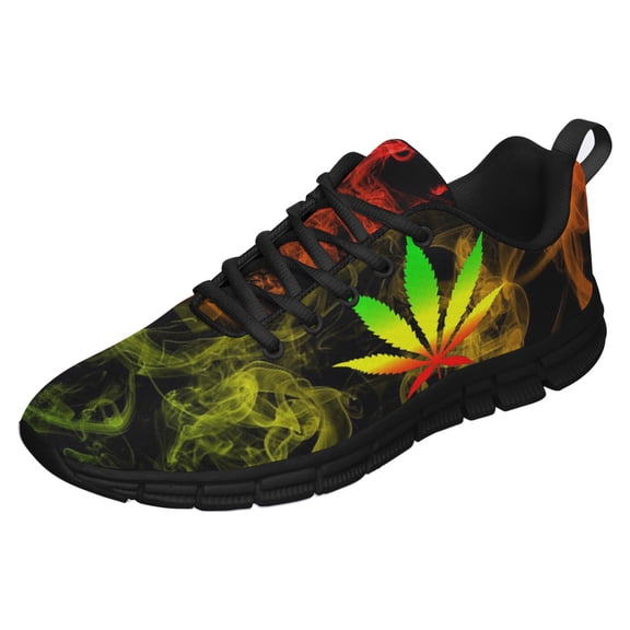 Rasta Shoes Men Women Reggae Sneakers Breathable Casual Sport Tennis Running Shoes Black Size 4