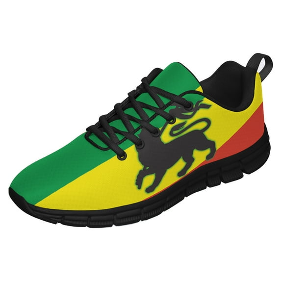Rasta Shoes Men Women Reggae Sneakers Breathable Casual Sport Tennis Running Shoes Black Size 7