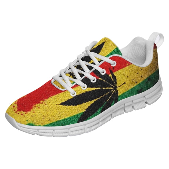 Rasta Shoes Men Women Reggae Sneakers Breathable Casual Sport Tennis Running Shoes White Size 4