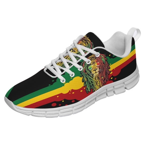 Rasta Shoes Men Women Reggae Sneakers Breathable Casual Sport Tennis Running Shoes White Size 4