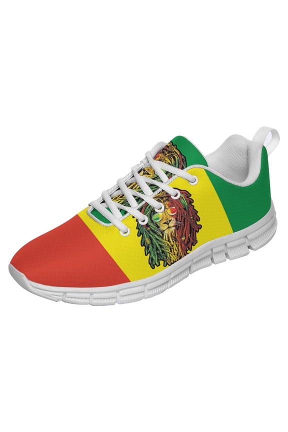 Rasta Shoes Men Women Reggae Sneakers Breathable Casual Sport Tennis Running Shoes White Size 4