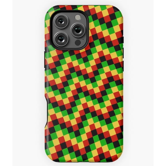 Rasta Squares Reggae Jamaican Phone Case for iPhone 16 15 14 13 12 11 Pro Max