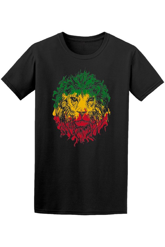 Rasta Themed Lion T-Shirt Men -Image by Shutterstock, Male Medium