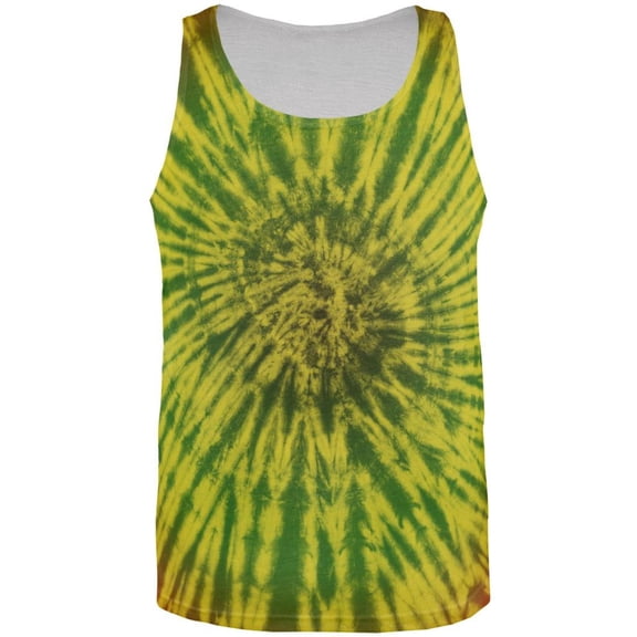 Rasta Tie Dye All Over Adult Tank Top - Medium