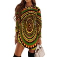 thumbnail image 1 of Rasta Tie Dye Time Warp Loose Dress Evening Dress Summer Dresses for Women Luxury Dress Long Sleeved Dress, 1 of 4