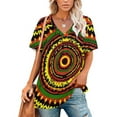 thumbnail image 1 of Rasta Tie Dye Time Warp Lotus Leaf Neck T-Shirt Long Sleeve T-Shirts For Women Spring And Autumn Tee Rasta Tie Dye Rasta Tie, 1 of 3