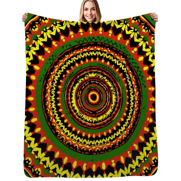Rasta Tie Dye Time Warp Soft Blanket Travel Bedding Throws Flannel Bedspread Sofa Bed Cover