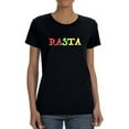 thumbnail image 1 of "Rasta"  Trendy Rastafari Quote Women Black T-Shirt, Female Large, 1 of 4