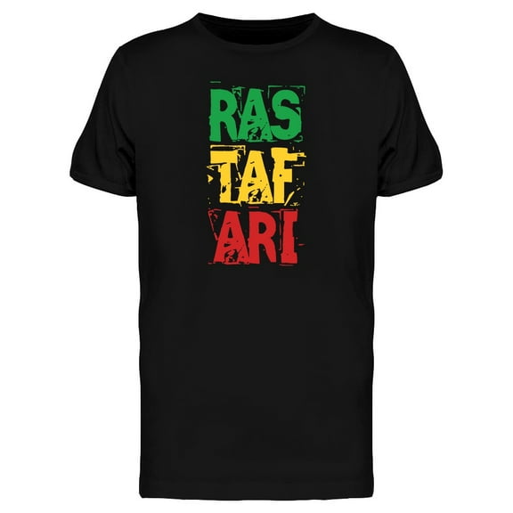 Rastafari Colored Slogan T-Shirt Men -Image by Shutterstock, Male Medium