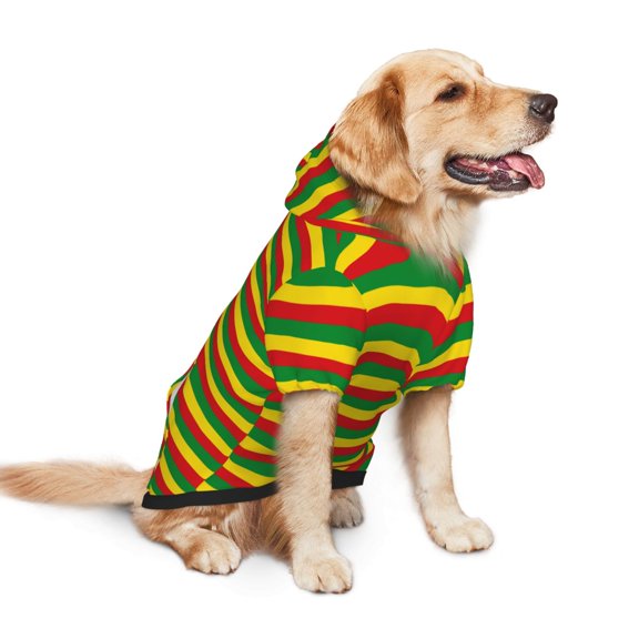 Rastafari Flag Dog Hoodie Colorful Pullover Sweatshirts Medium