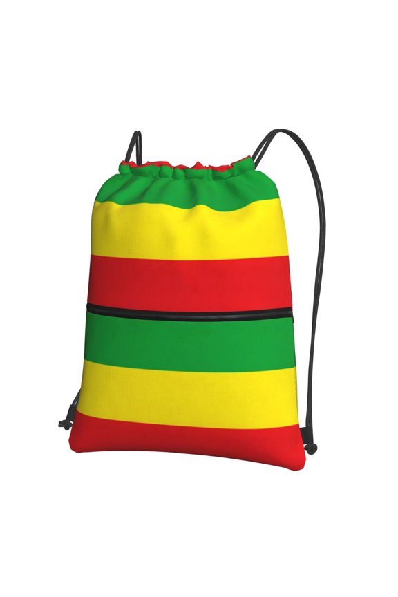 Rastafari Flag Drawstring Backpack Water Resistant String Bag Sports Sackpack Gym Sack For Men Women