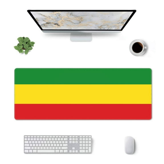 Rastafari Flag Large Gaming Mousepad For Office Computers Laptop Table Mouse Mat Accessory 11.8 X 31.5 Inches