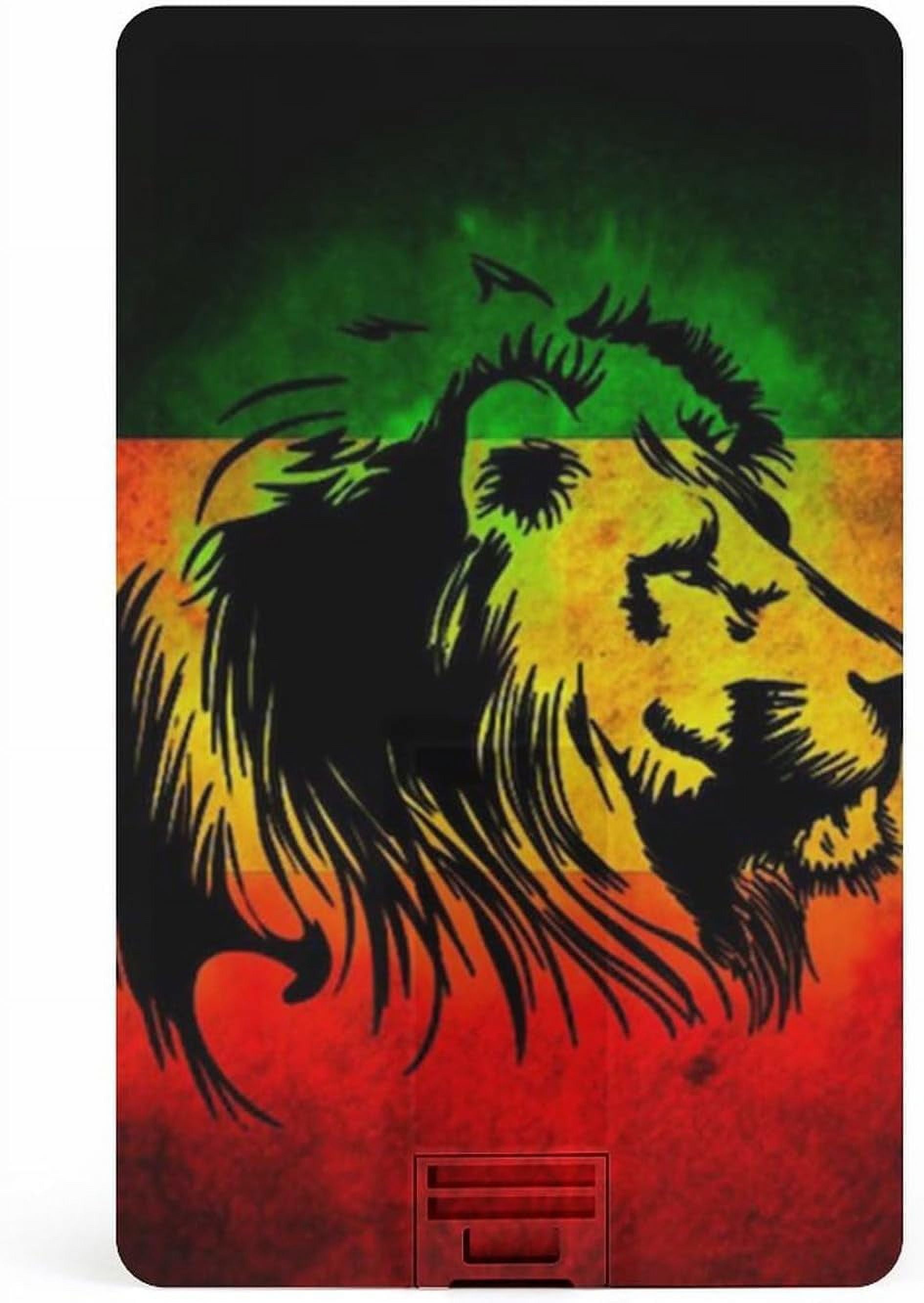 Rastafari Lion Usb Flash Drive Credit Card Design Thumb Drive Memory