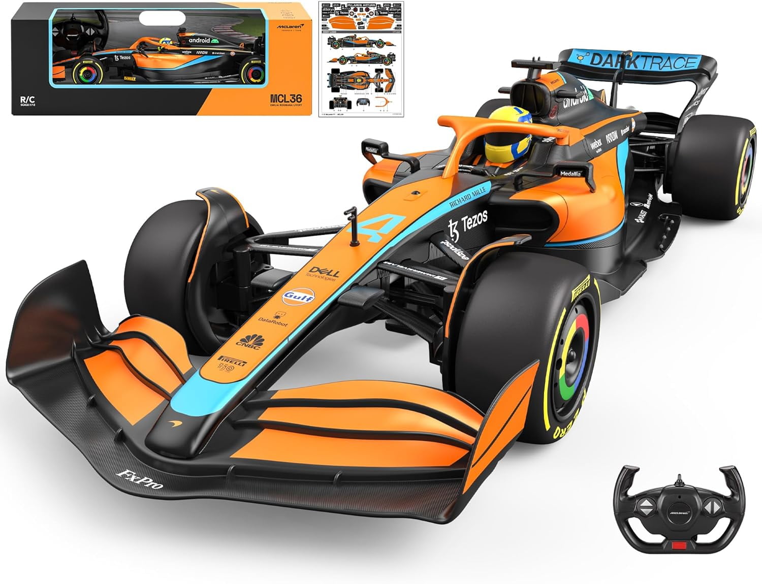 Rastar 1/12 Scale McLaren F1 MCL36 Licensed RC Series Remote Control ...