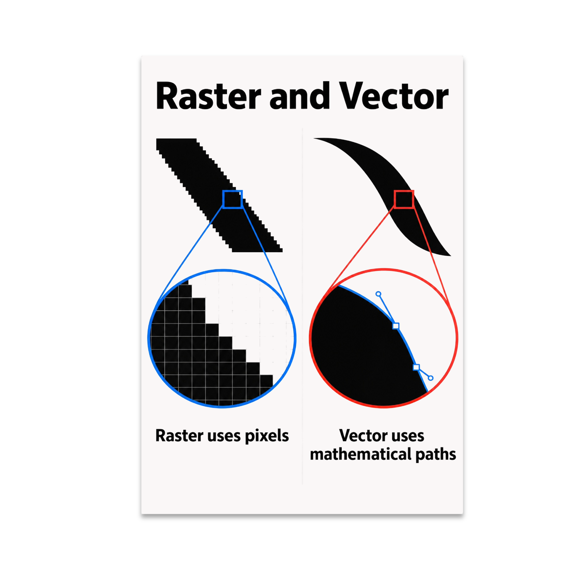 Raster and Vector Illustrated Reference - Visual Design Enthusiast - 13x19 Poster Print