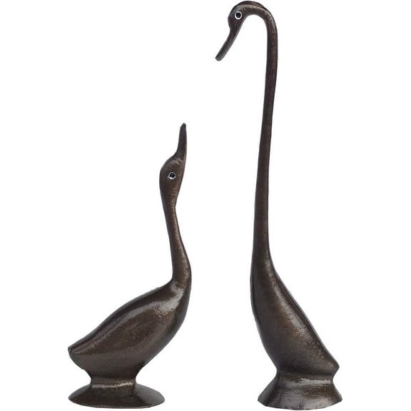 Rastogi Handicrafts Aluminium Swan Pair Home Decor Gift Item 12 Inch Height