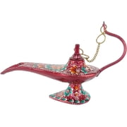 Rastogi Handicrafts Brass Aladdin Genie Lamps Incense Burners Big Size Lamp Color Red 4 x 3.5 inch