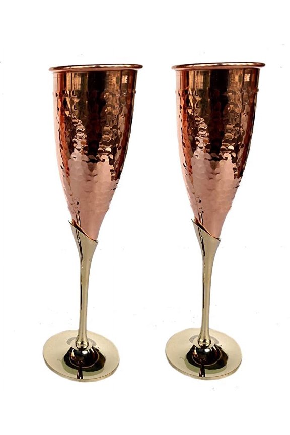 Copper Wine Glass Tableware Bar Hotel Restaurant Serving Whisky Cocktail Goblet Set of (2)