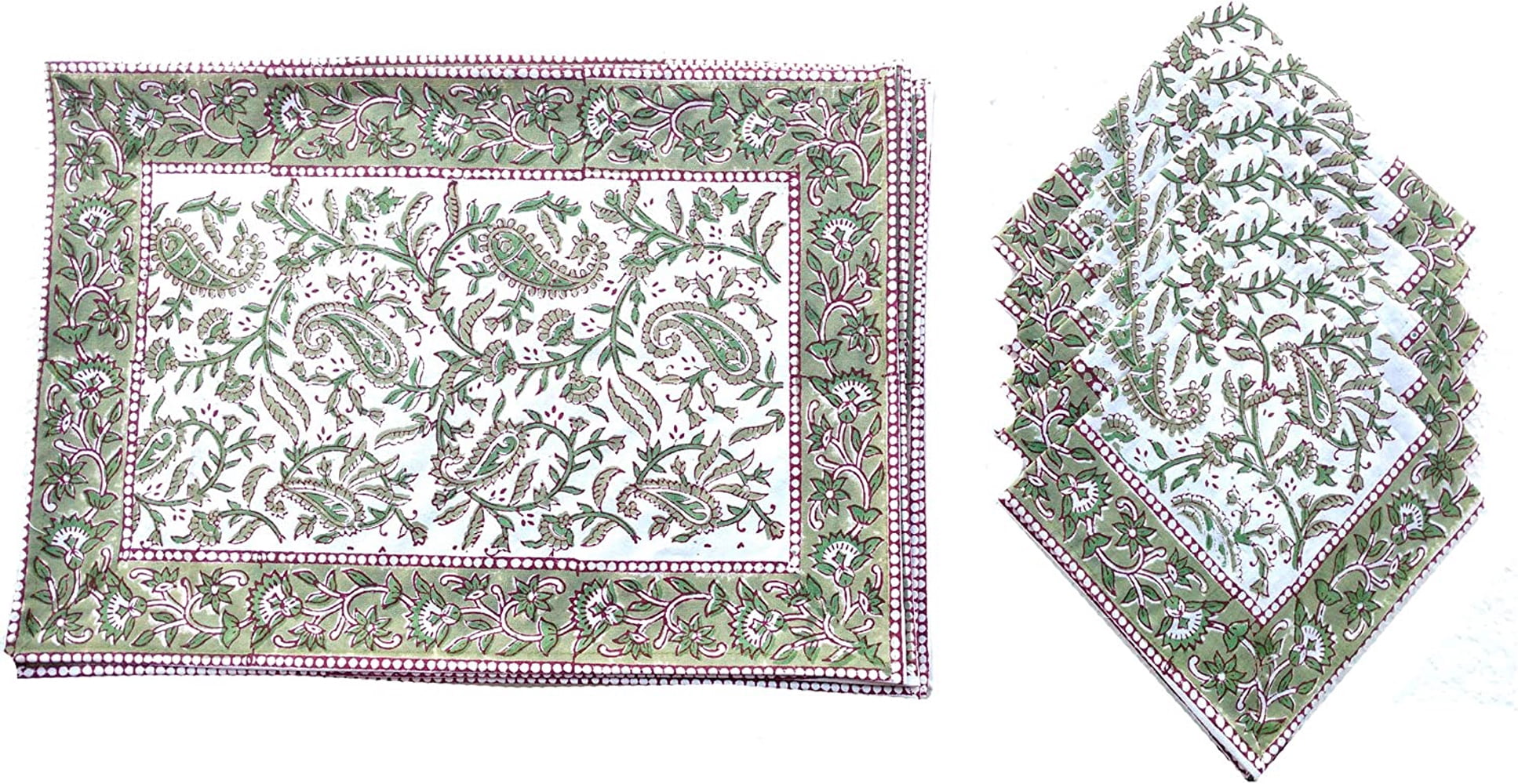 Saptami Table Mat Rastogi Handicrafts 100% Cotton Indian Style Dining Table Mats and ...
